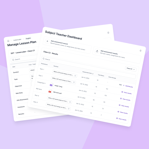 Zumar supports subject teachers by streamlining class management, grading, assignment tracking, and real-time student performance analysis, enabling more efficient and personalized teaching.